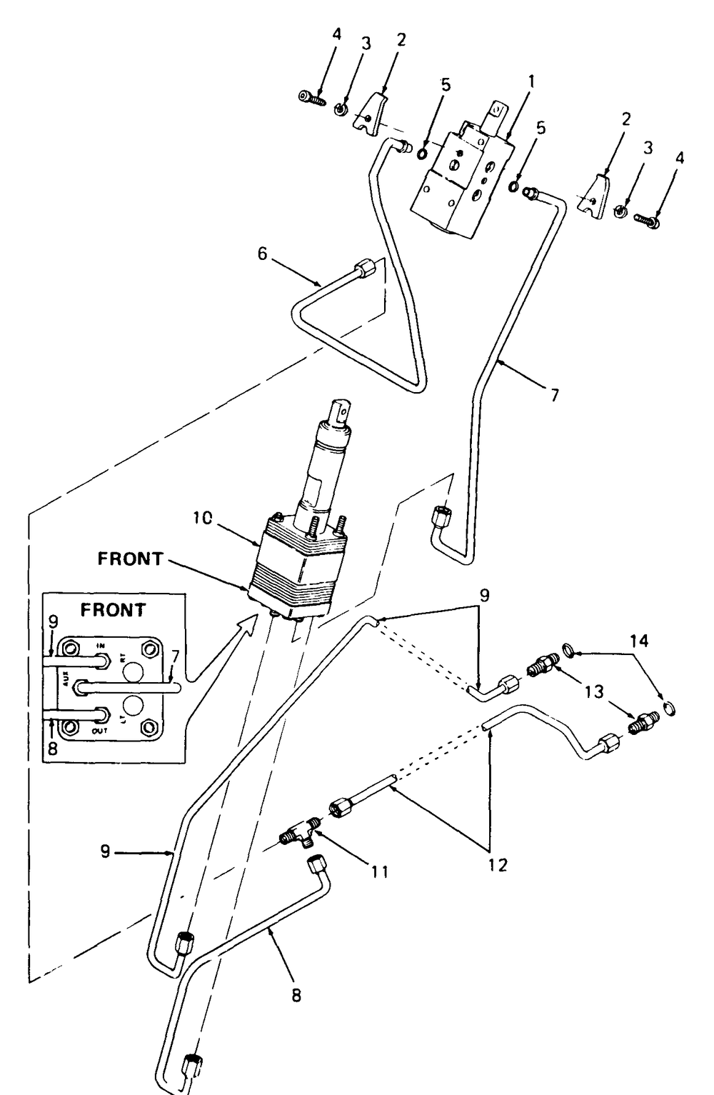Power Steering Hydraulics Diagram and Parts List for 2284 864501-899000-145734100-146734100-14A734100 Cub Cadet Lawn Tractor
